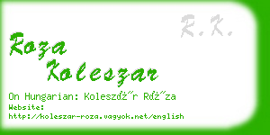 roza koleszar business card